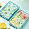 4 Packs Small Ice Cube Trays Mini Circle Ice Cube Tray Round Ice Ball Maker Mold with Lid Bin 132Pcs Ice Cubes for Chilling Drinks Coffee Juice Cockta