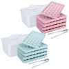 4 Packs Small Ice Cube Trays Mini Circle Ice Cube Tray Round Ice Ball Maker Mold with Lid Bin 132Pcs Ice Cubes for Chilling Drinks Coffee Juice Cockta